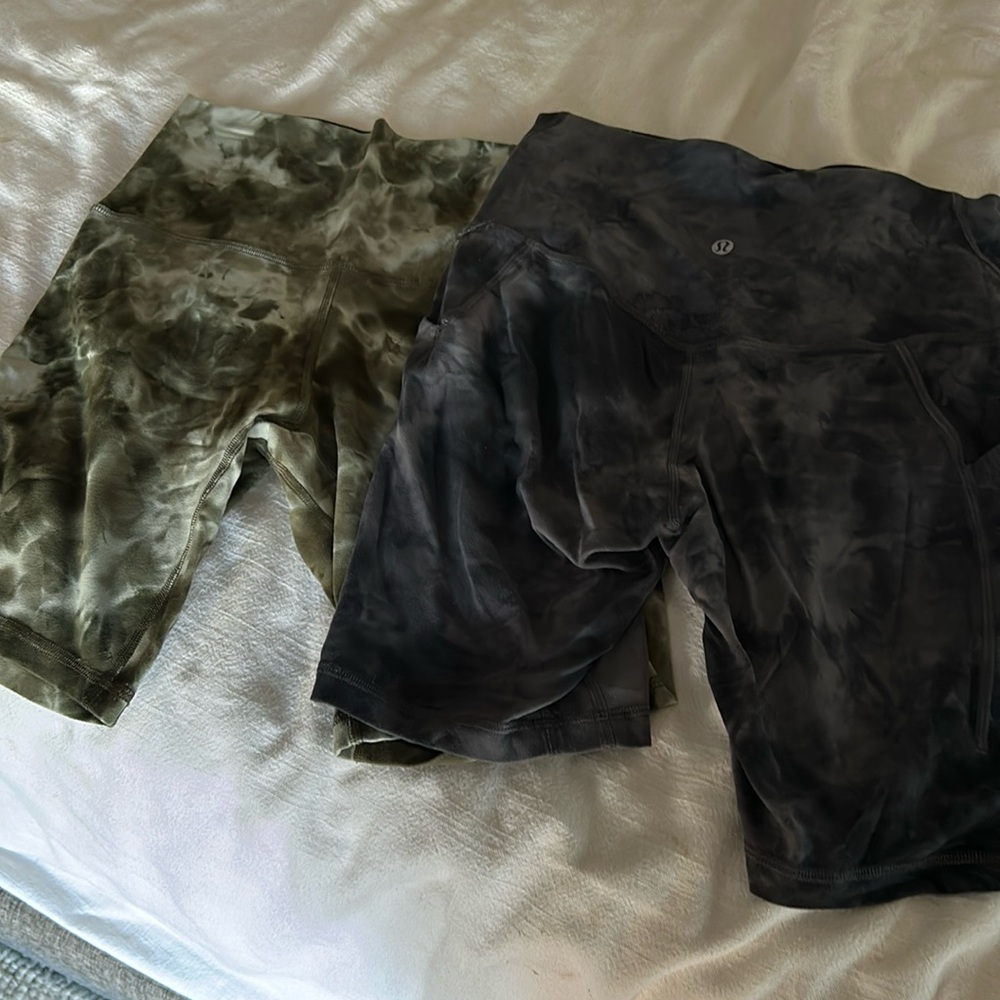 Two pair lulu biker shorts